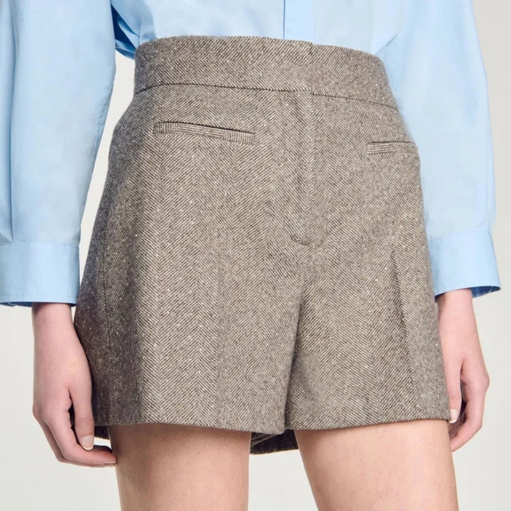 Never worn - SANDRO Embellished Tweed Shorts